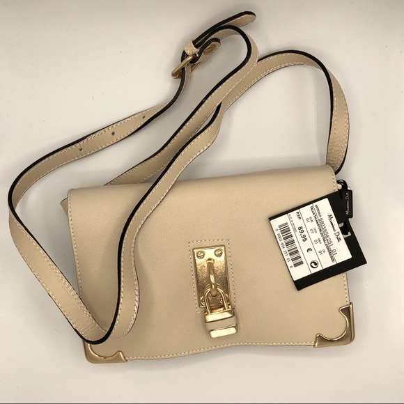 MASSIMO DUTTI CREAM LEATHER CROSSBODY - Picture 3 of 16